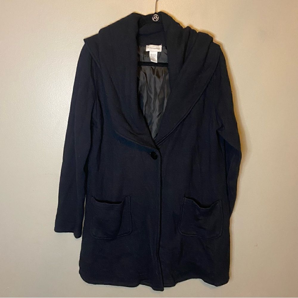 SOFT SURROUNDINGS WOOL EMBROIDERED CARDIGAN SWEATER